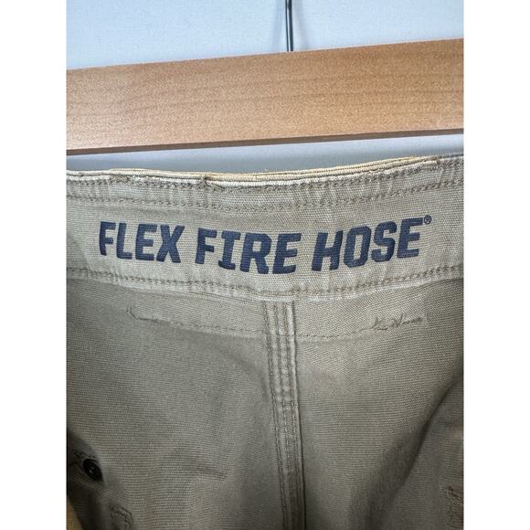 Duluth Trading Men’s 42x32 Flex Fire Hose Work Pants Khaki Canvas Utility EUC - Picture 4 of 12